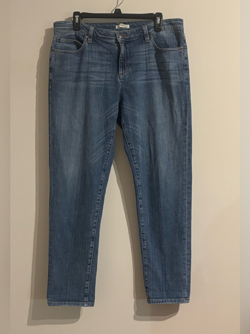 Eileen Fisher 5-pocket styling Flattering High Rise Regular Jeans Stretch Sz 12